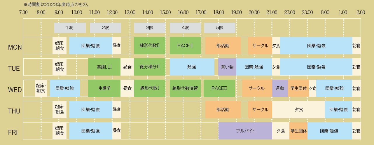 一週間のスケジュール