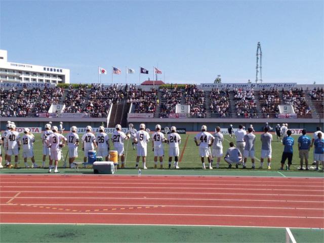 江戸川区陸上競技場でのUMBCと日本代表との試合の様子